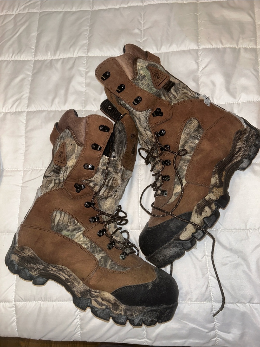 Rocky Brown and Camo Waterproof Hunting Boots